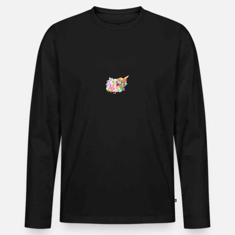 Kolibri - Männer Premium Bio Langarmshirt - Schwarz