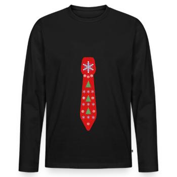 TIES Substitute for Christmas Gift - Men's Premium Organic Long Sleeve Shirt - black - Front - Nico (187cm)