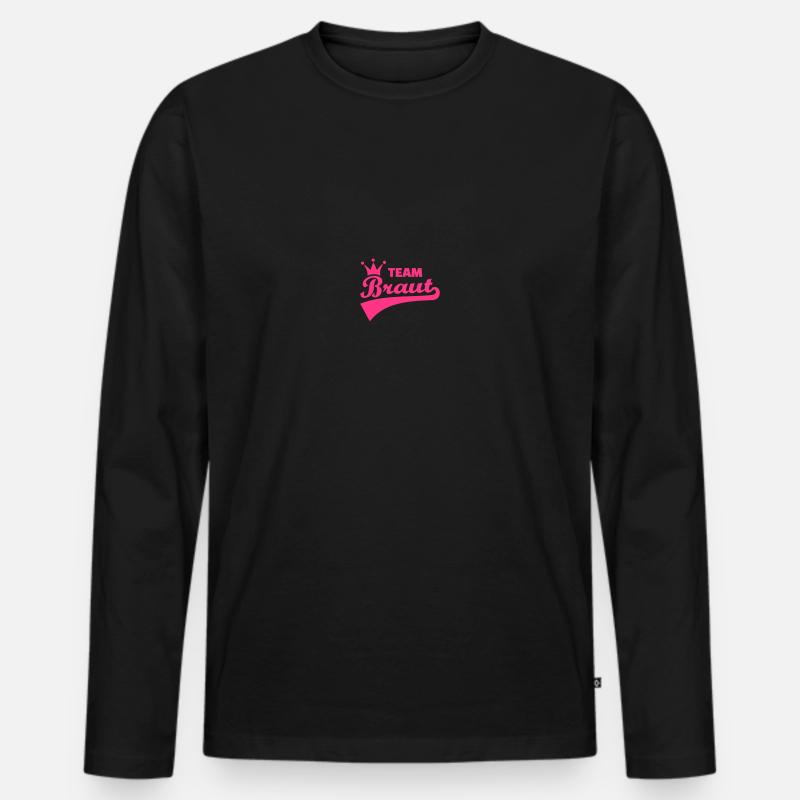 Team Braut - Männer Premium Bio Langarmshirt - Schwarz