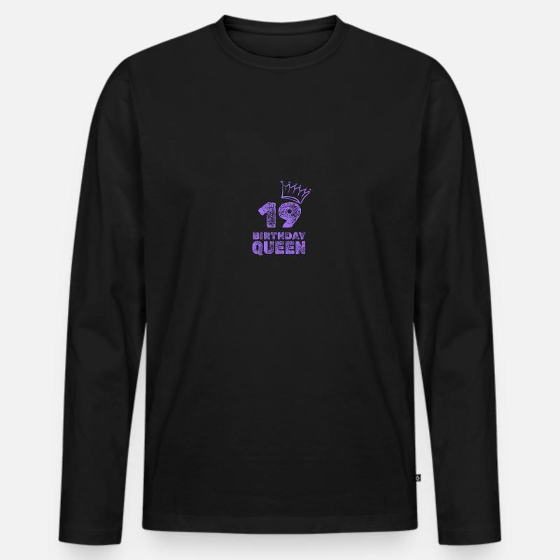19 - Männer Premium Bio Langarmshirt - Schwarz