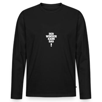 Lustig Winzer - Männer Premium Bio Langarmshirt - Schwarz - Vorne - Nico (187cm)