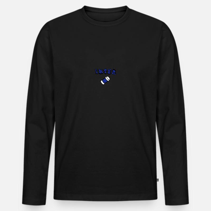 Inter Graffiti - Männer Premium Bio Langarmshirt - Schwarz