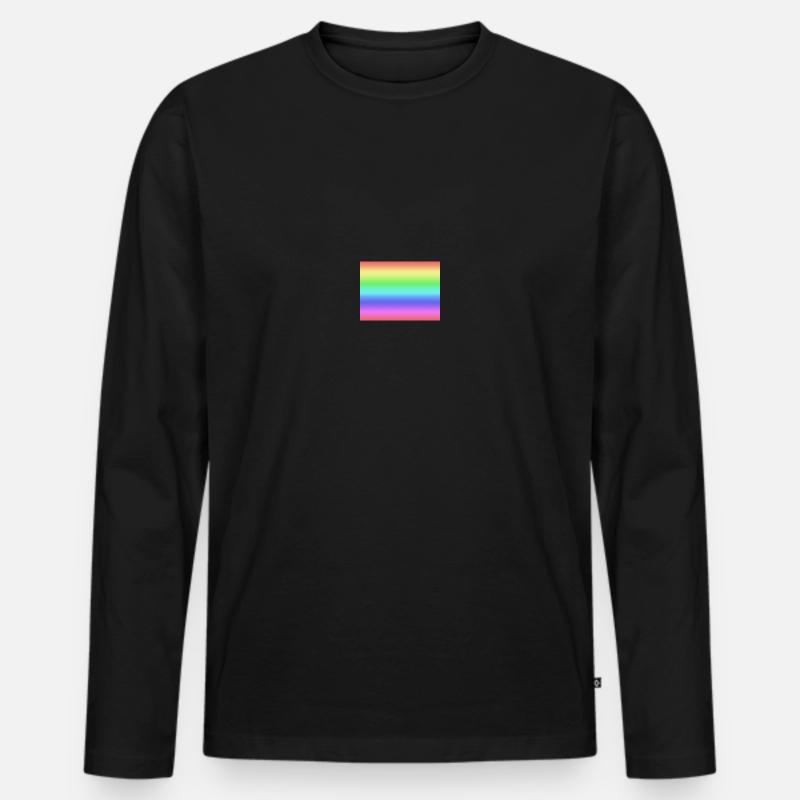 Regenbogen - Männer Premium Bio Langarmshirt - Schwarz