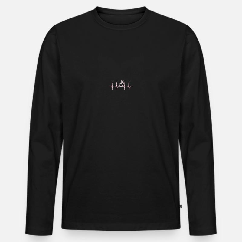 Hase Herzfrequenz - Männer Premium Bio Langarmshirt - Schwarz