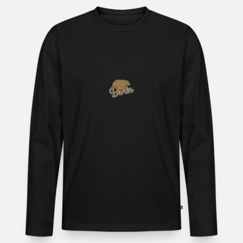 Bär Berlin Bear - Männer Premium Bio Langarmshirt - Schwarz