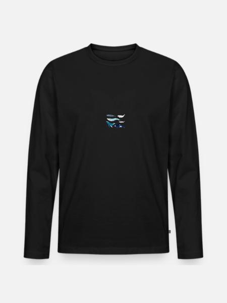 Wale - Männer Premium Bio Langarmshirt - Schwarz