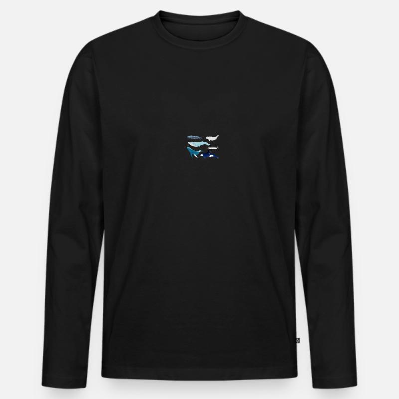 Wale - Männer Premium Bio Langarmshirt - Schwarz