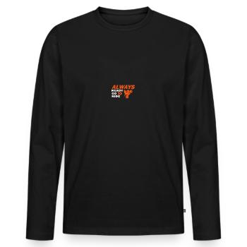 ready go ride - Männer Premium Bio Langarmshirt - Schwarz - Vorne - Nico (187cm)