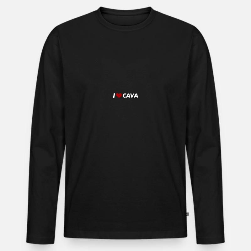 Ich liebe Cava - Männer Premium Bio Langarmshirt - Schwarz