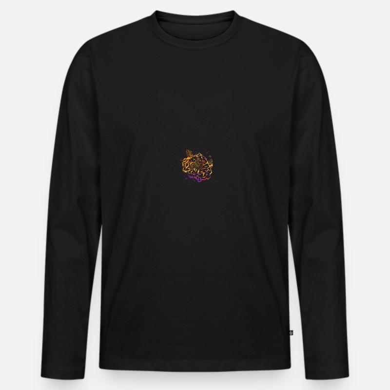 Buntes Schnitzel - Männer Premium Bio Langarmshirt - Schwarz