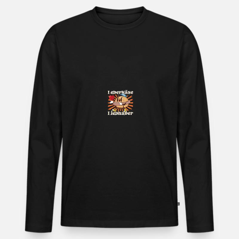 Leberkäse Liebhaber Fleischkäse Brötchen - Männer Premium Bio Langarmshirt - Schwarz
