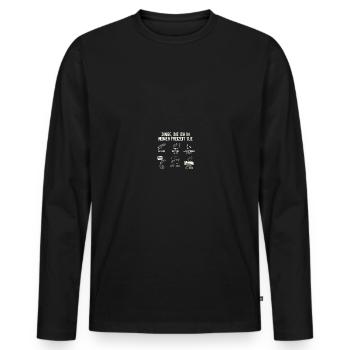 Holz Freizeit Kettensäge Waldarbeit Sprüche - Männer Premium Bio Langarmshirt - Schwarz - Vorne - Nico (187cm)