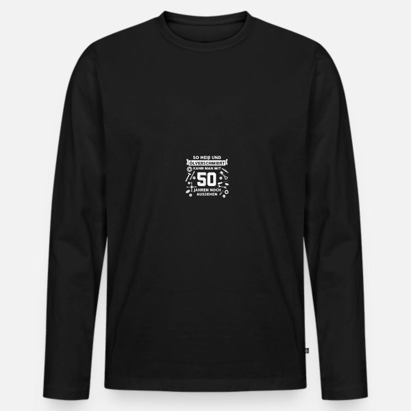 Kfz Mechaniker 50. Geburtstag Geschenk - Männer Premium Bio Langarmshirt - Schwarz