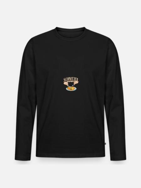 Schnitzel Experte - Männer Premium Bio Langarmshirt - Schwarz