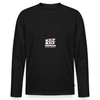 Sardinien Flagge Offiziell abhängig - Männer Premium Bio Langarmshirt - Schwarz - Vorne - Nico (187cm)