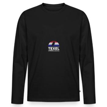 Texel Offiziell abhängig Niederlande Urlaub Insel - Männer Premium Bio Langarmshirt - Schwarz - Vorne - Nico (187cm)