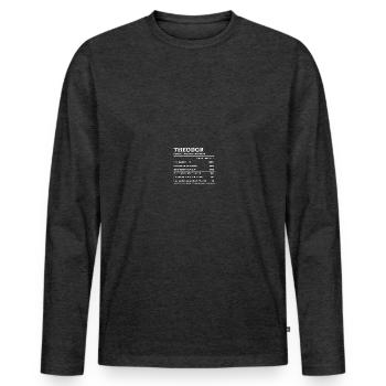 Theodor Großer Mann First Name - Men's Premium Organic Long Sleeve Shirt - heather anthracite - Front - Nico (187cm)