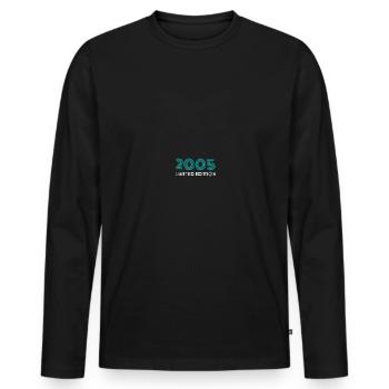 2005 Édition Limitée Anniversaire - T-shirt manches longues Premium bio Homme - noir - Devant - Nico (187cm)