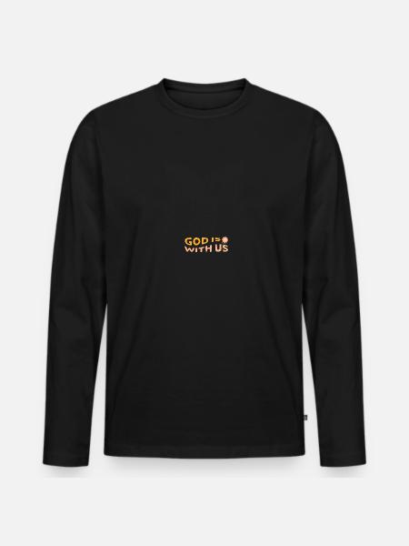 Dieu est fleur avec nous - T-shirt manches longues Premium bio Homme - noir