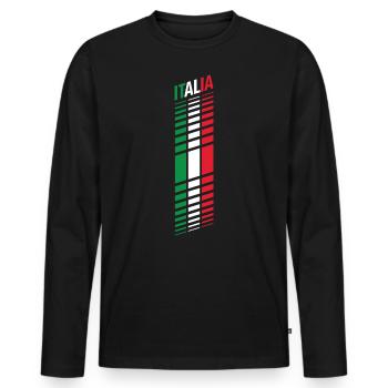 Italia Racing 02 - Männer Premium Bio Langarmshirt - Schwarz - Vorne - Nico (187cm)