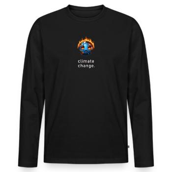 Brûler la triste terre, le changement climatique - T-shirt manches longues Premium bio Homme - noir - Devant - Nico (187cm)