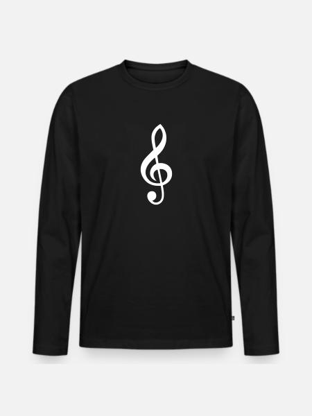 Notenschlüssel Symbol Notenschlüßel Zeichen Musik - Männer Premium Bio Langarmshirt - Schwarz