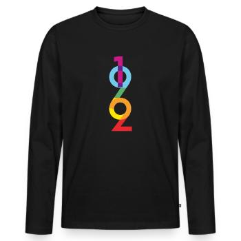 1962 - Men's Premium Organic Long Sleeve Shirt - black - Front - Nico (187cm)