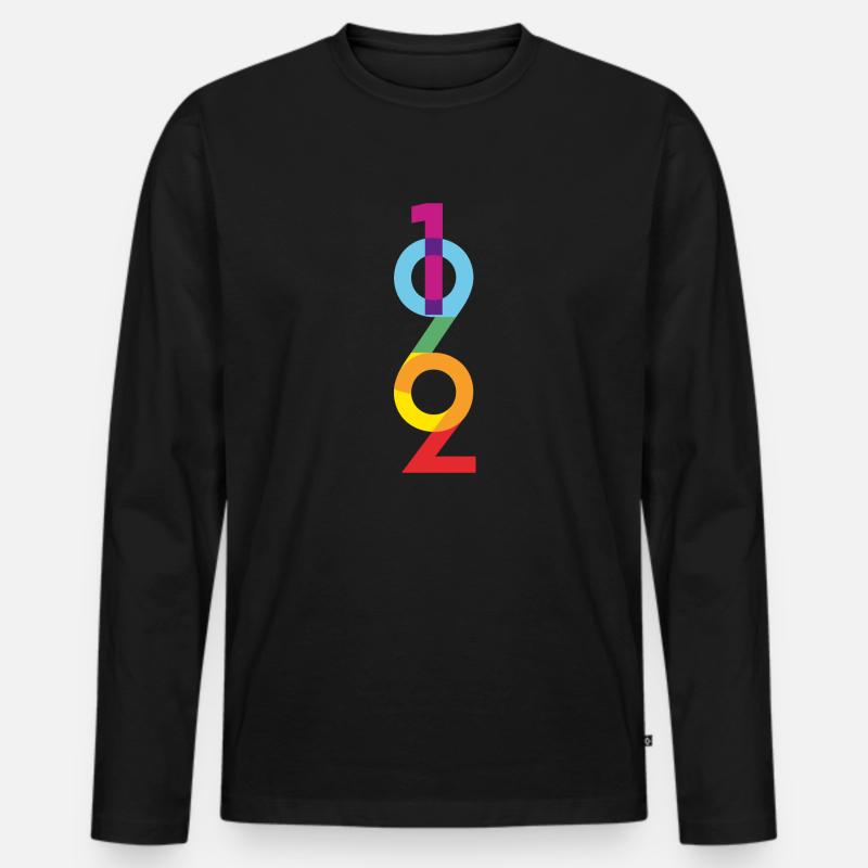 1962 - Männer Premium Bio Langarmshirt - Schwarz