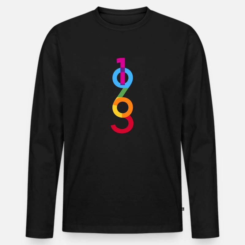 1963 - Männer Premium Bio Langarmshirt - Schwarz