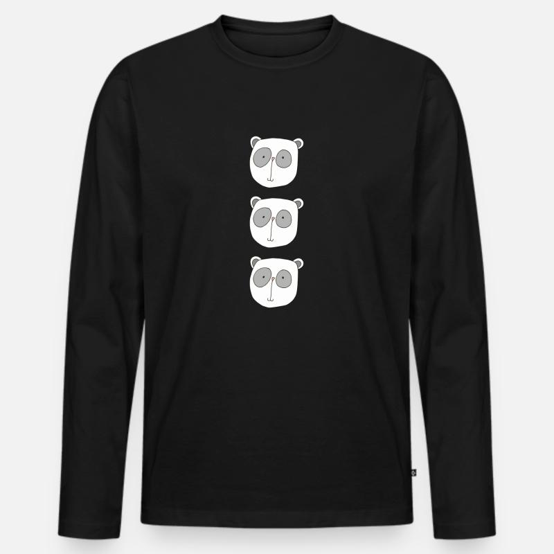 koala bär dreifach - Männer Premium Bio Langarmshirt - Schwarz