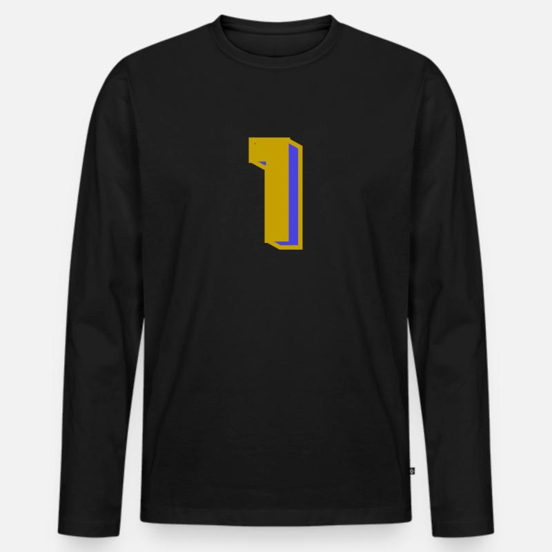 1 - Männer Premium Bio Langarmshirt - Schwarz