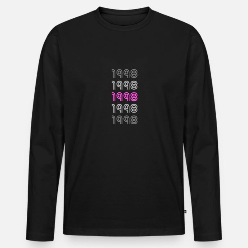 1998 - Männer Premium Bio Langarmshirt - Schwarz