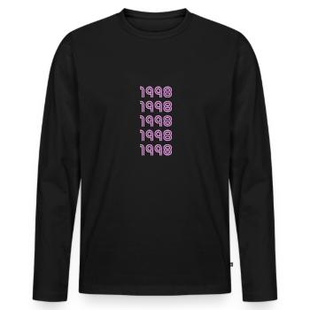 Style 1998 - Männer Premium Bio Langarmshirt - Schwarz - Vorne - Nico (187cm)