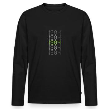 1984 1984 - T-shirt manches longues Premium bio Homme - noir - Devant - Nico (187cm)
