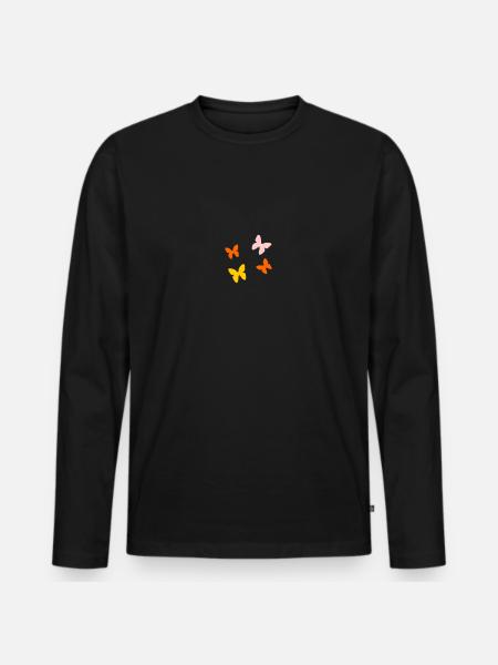 papillon - T-shirt manches longues Premium bio Homme - noir