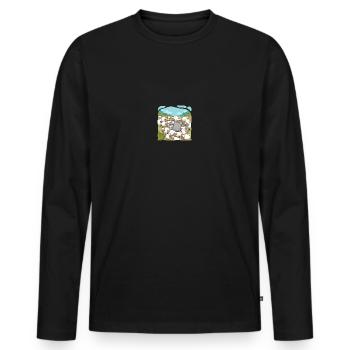 un loup déguisé en agneau - T-shirt manches longues Premium bio Homme - noir - Devant - Nico (187cm)