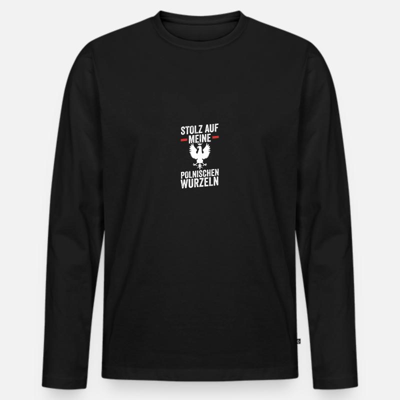 Pole Polnisch Polen - Männer Premium Bio Langarmshirt - Schwarz