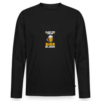 Costume de carnaval Boire de la bière Carnaval Carnaval - T-shirt manches longues Premium bio Homme - noir - Devant - Nico (187cm)