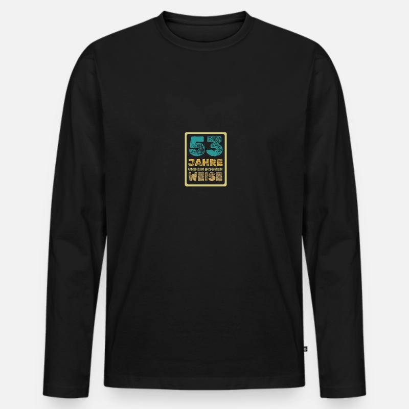 Alter 53 - Männer Premium Bio Langarmshirt - Schwarz