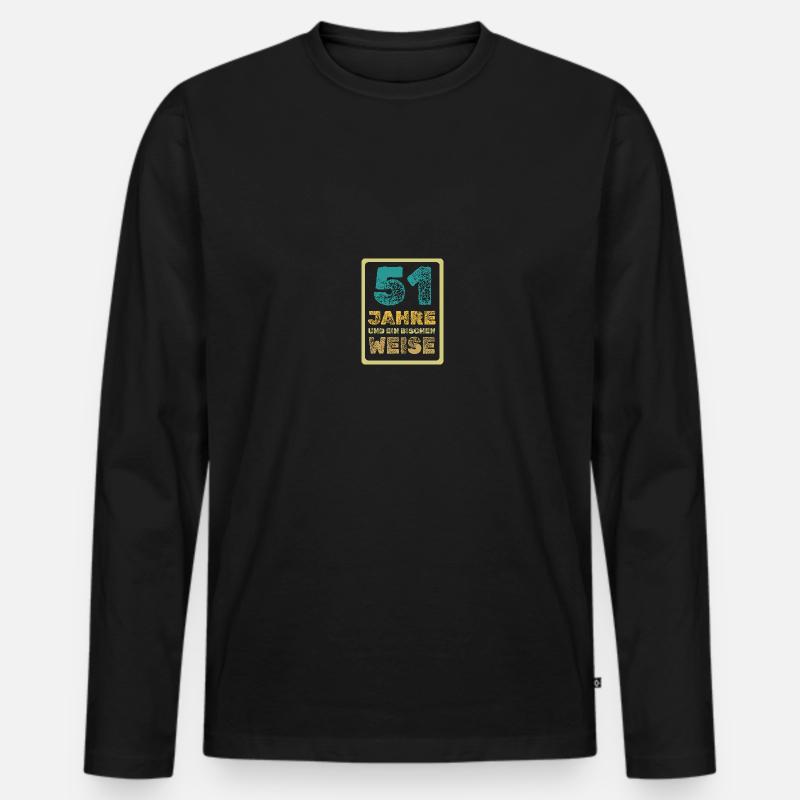 Alter 51 - Männer Premium Bio Langarmshirt - Schwarz