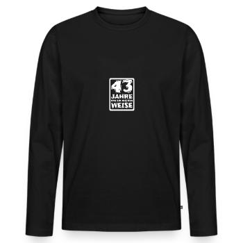 Wisdom 43 - Men's Premium Organic Long Sleeve Shirt - black - Front - Nico (187cm)