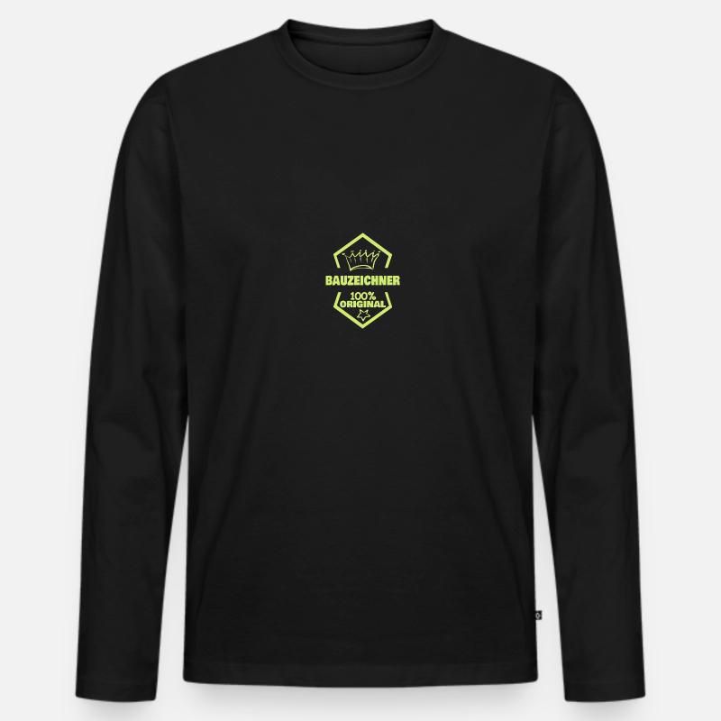 Bauzeichner als Arbeit - Männer Premium Bio Langarmshirt - Schwarz