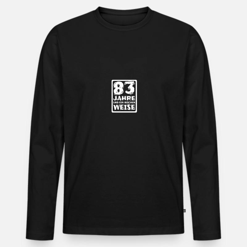 Spruch 83 - Männer Premium Bio Langarmshirt - Schwarz