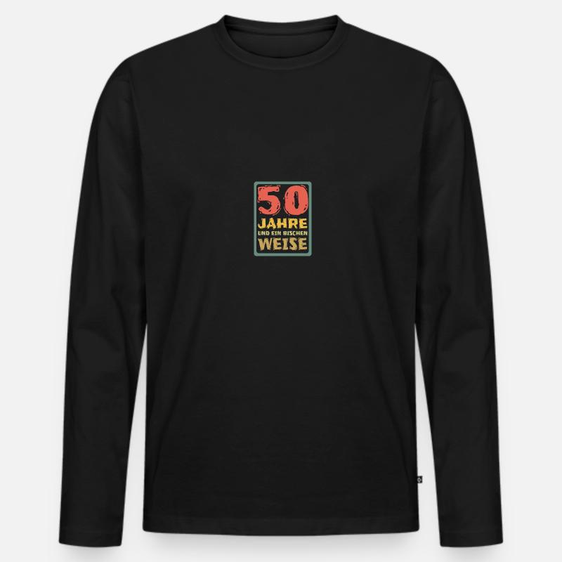 Spruch 50 - Männer Premium Bio Langarmshirt - Schwarz