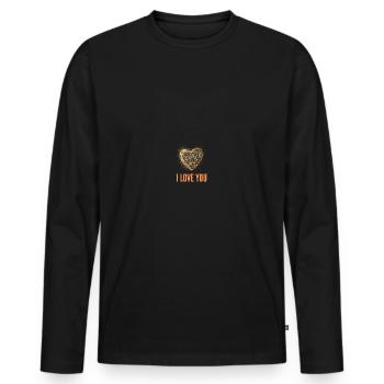 Je t’aime - T-shirt manches longues Premium bio Homme - noir - Devant - Nico (187cm)