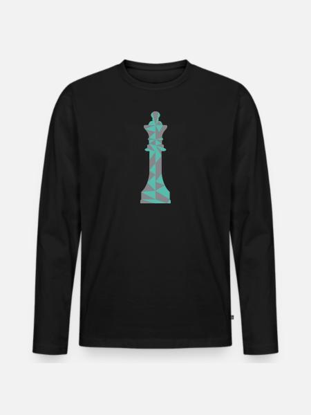 SCHACH DAME/POLYGON - Männer Premium Bio Langarmshirt - Schwarz
