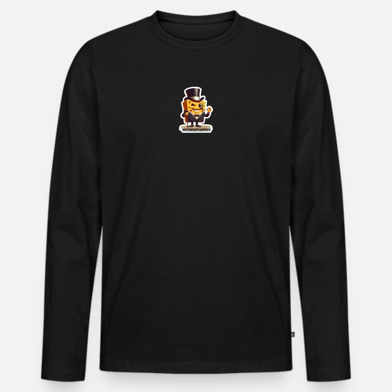 Mr Cheesefluencer Käsecharme - Männer Premium Bio Langarmshirt - Schwarz