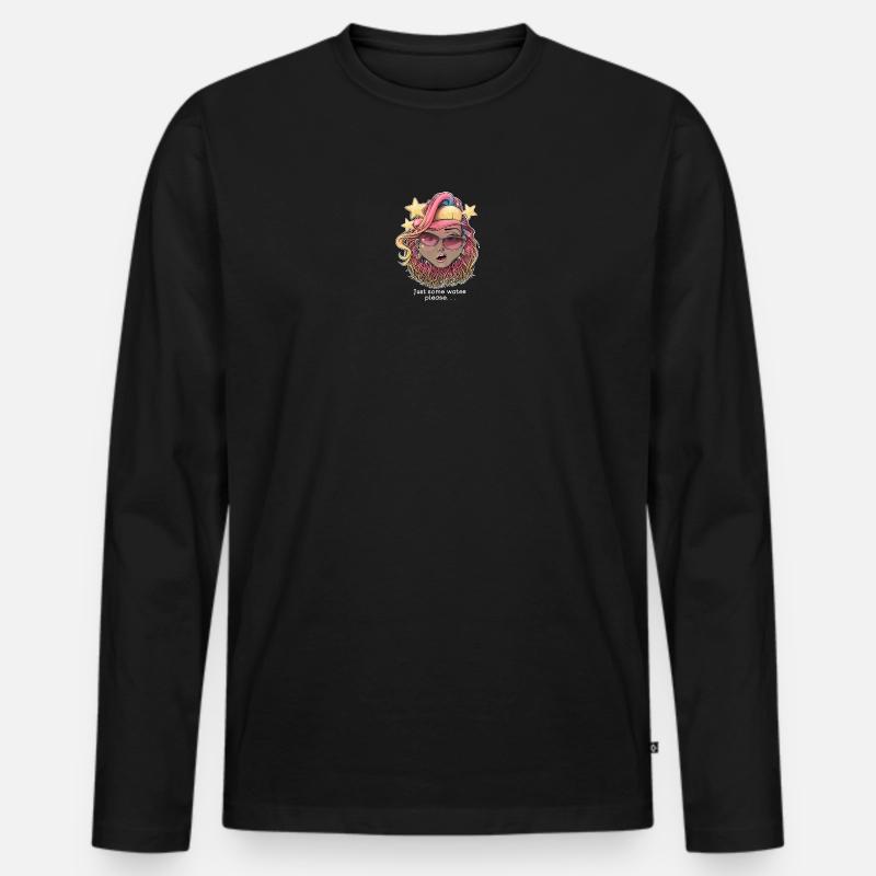 Regenbogen Hitzschlag Mädchen Design - Männer Premium Bio Langarmshirt - Schwarz