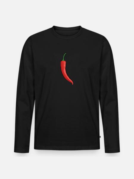 Chili Pepperoni - Men's Premium Organic Long Sleeve Shirt - black