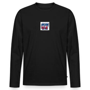 67 Numéro patriotique - T-shirt manches longues Premium bio Homme - noir - Devant - Nico (187cm)